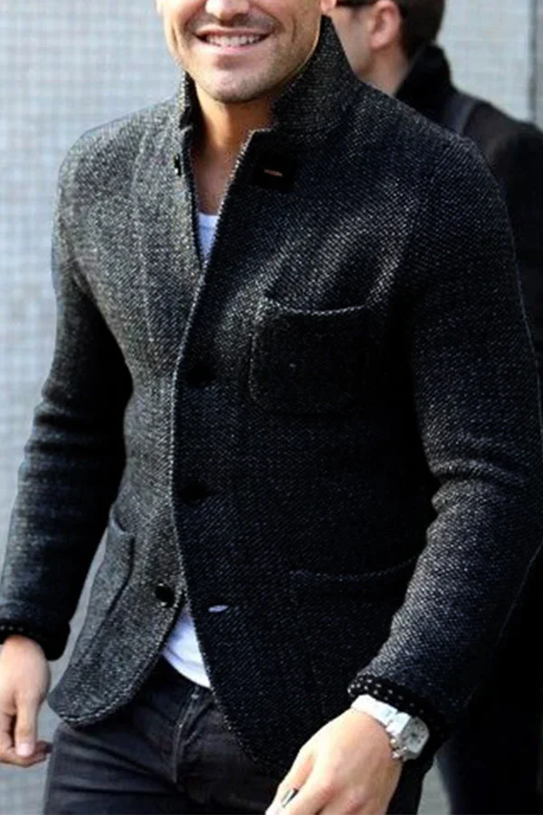 Retrostrikket cardigan for menn