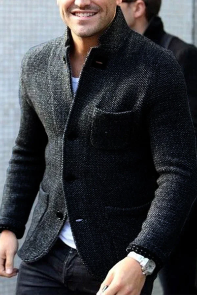 Retrostrikket cardigan for menn