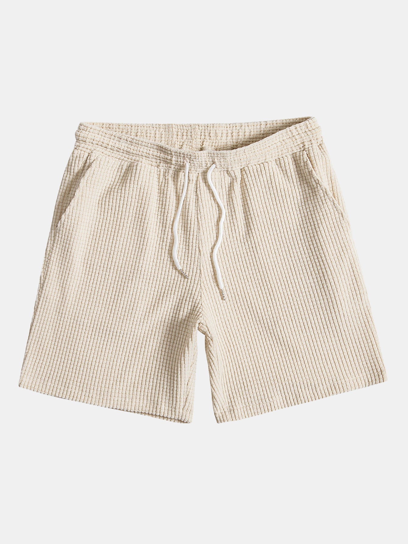 Vaffelknappet skjorte og shorts