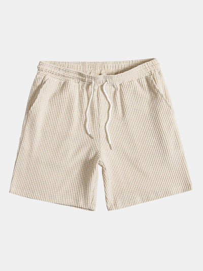 Vaffelknappet skjorte og shorts