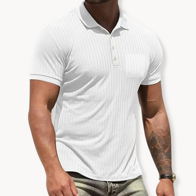 Stretchy poloskjorte med knapper for menn