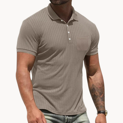 Stretchy poloskjorte med knapper for menn