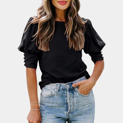 Stilig bluse med puffermer for kvinner