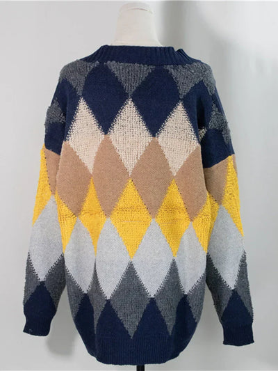 Rutete cardigan med knapper