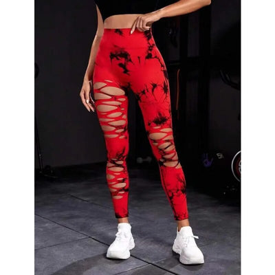 Cropped Tie Dye Fitness-leggings for kvinner