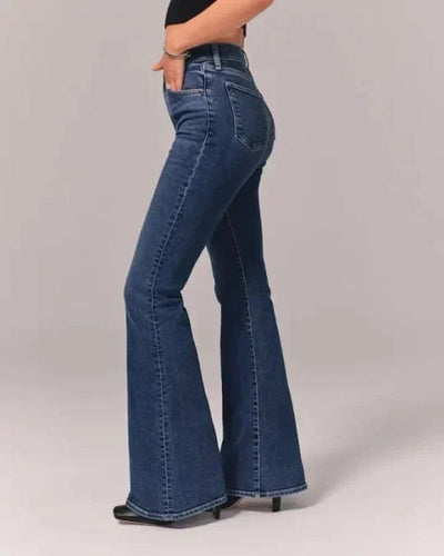 Skinny jeans med høy midje og