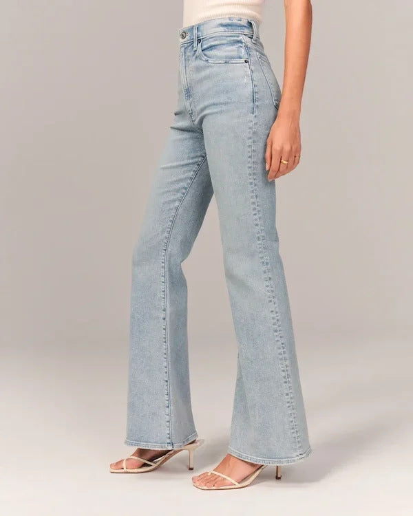 Skinny jeans med høy midje og