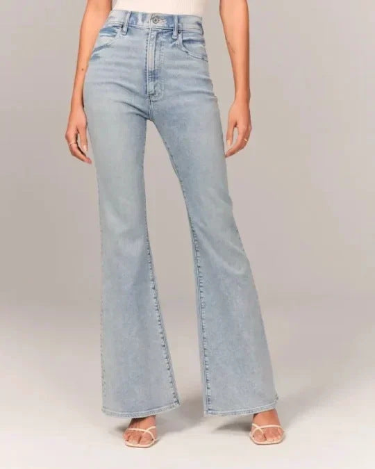 Skinny jeans med høy midje og