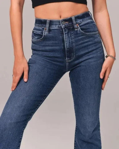 Skinny jeans med høy midje og