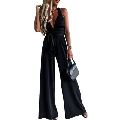 Elegant jumpsuit med krysset rygg
