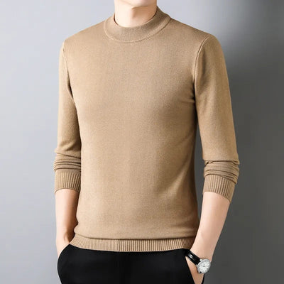 Strikket genser med halv turtleneck