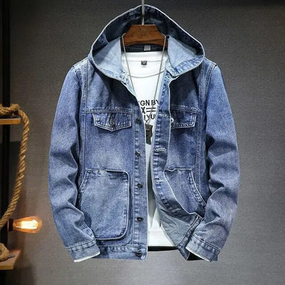 Denimjakke med hette