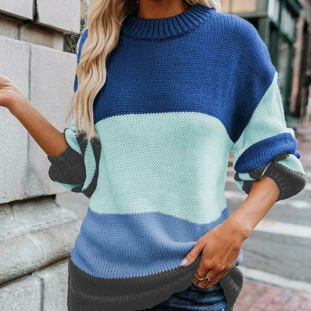 Stripefarget varm vintergenser for kvinner