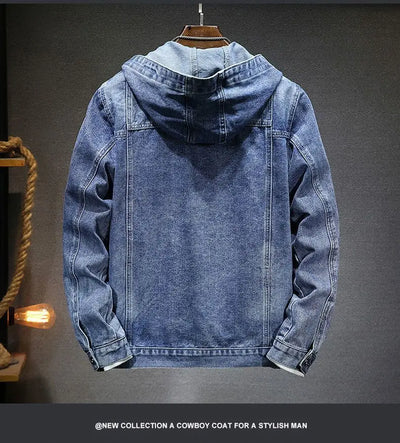 Denimjakke med hette
