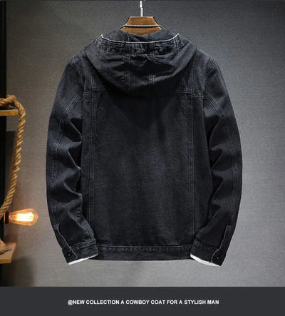 Denimjakke med hette