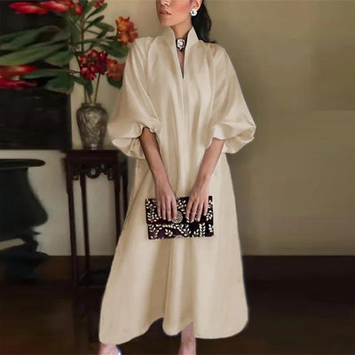 Elegant løs maxikjole for kvinner