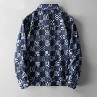 Denimskjorte med lappeteppe