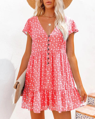 Alani casual kjole med V-hals
