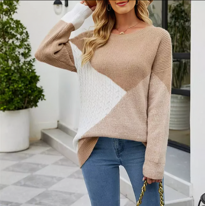 Stilig og komfortabel colour block-genser for kvinner