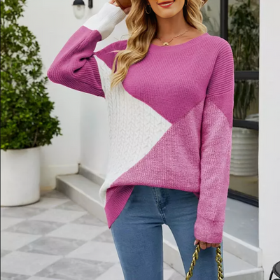 Stilig og komfortabel colour block-genser for kvinner