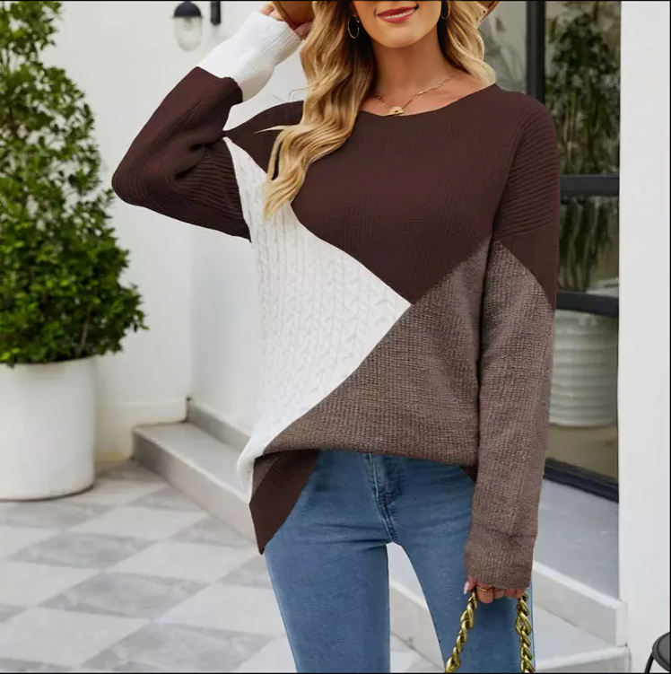 Stilig og komfortabel colour block-genser for kvinner