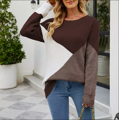 Stilig og komfortabel colour block-genser for kvinner