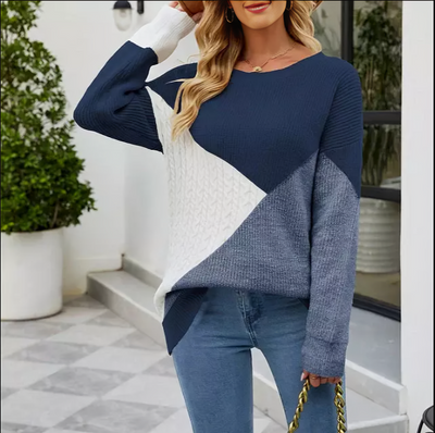 Stilig og komfortabel colour block-genser for kvinner