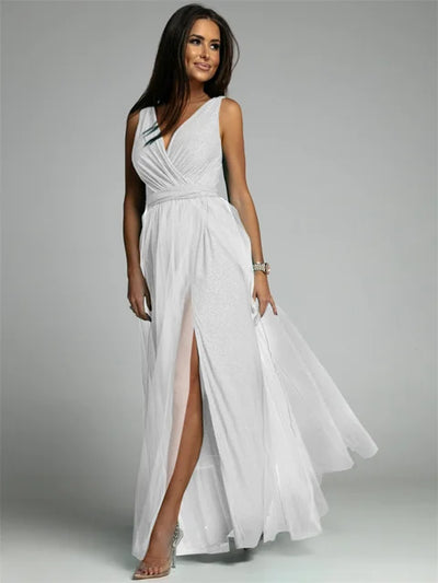 Elegant kjole med V-hals