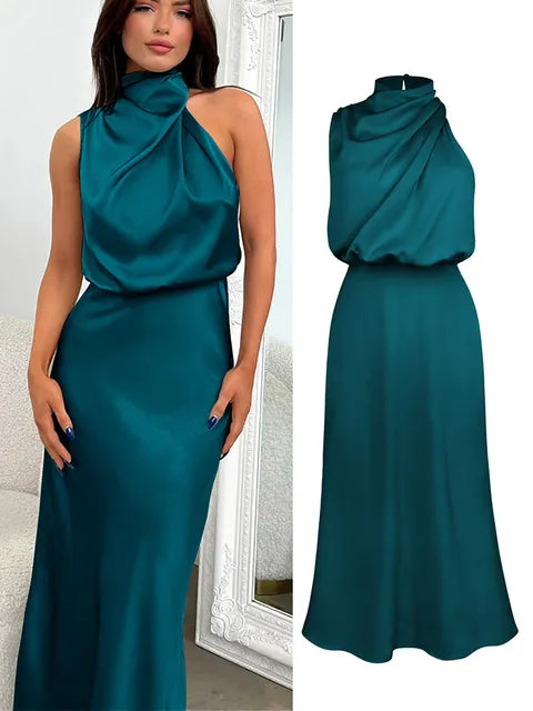Elegant kjole i sateng