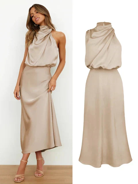 Elegant kjole i sateng