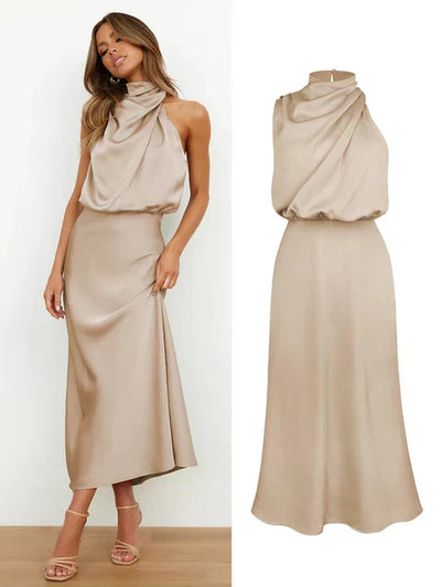 Elegant kjole i sateng
