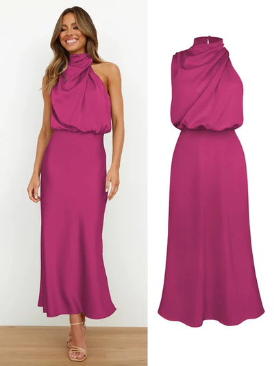 Elegant kjole i sateng