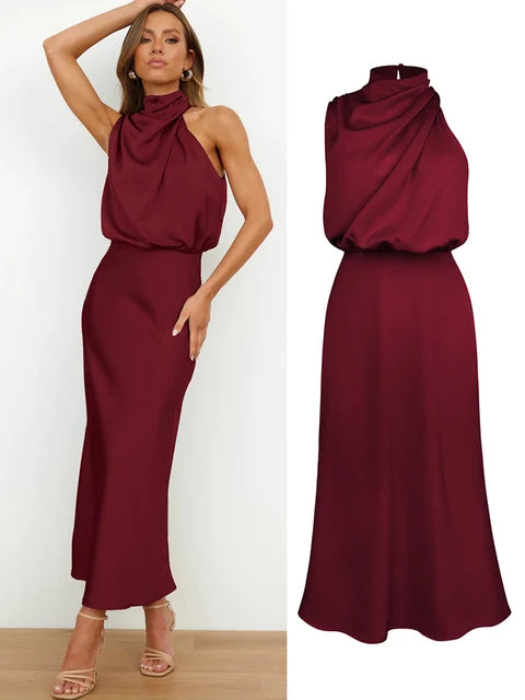 Elegant kjole i sateng