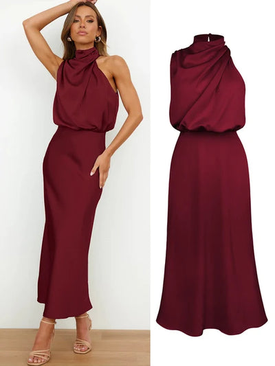 Elegant kjole i sateng