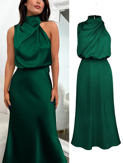 Elegant kjole i sateng