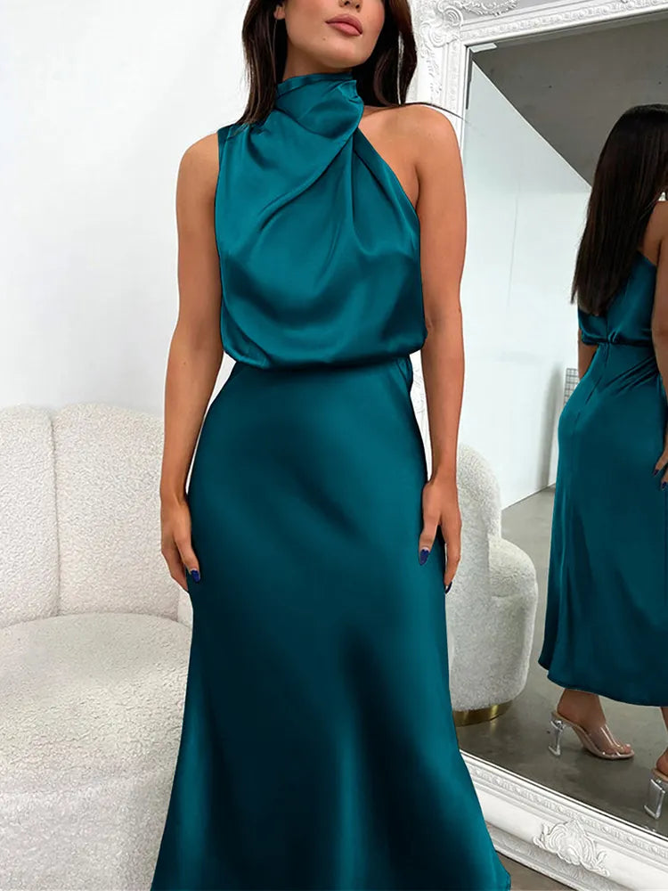 Elegant kjole i sateng