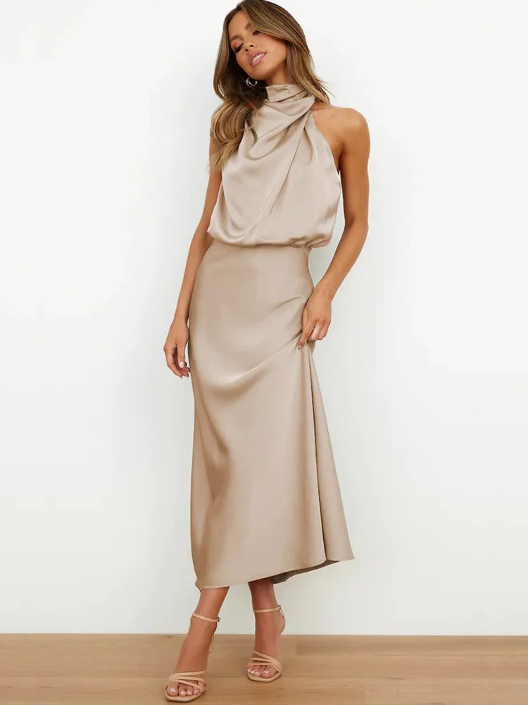 Elegant kjole i sateng