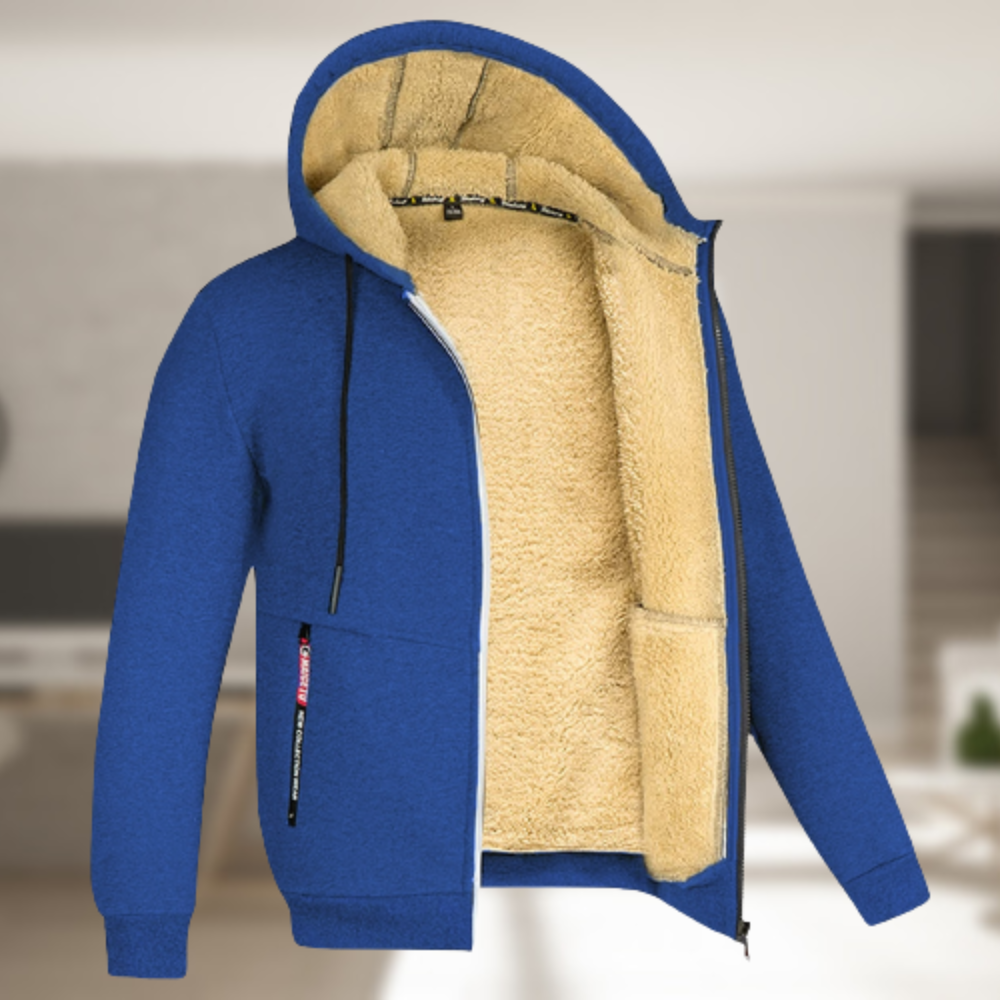 Sadi - Avslappet vinterjakke for menn med hette og fleece