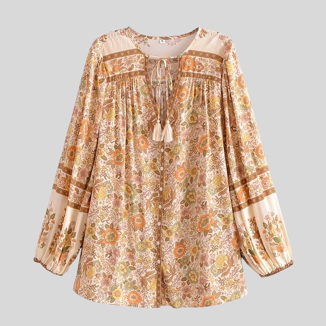 Bohemsk bluse med dusker
