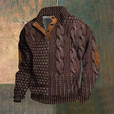 Casual retro kasjmirskjorte for menn