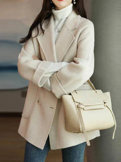 Rillie - Ny elegant langermet ullkåpe