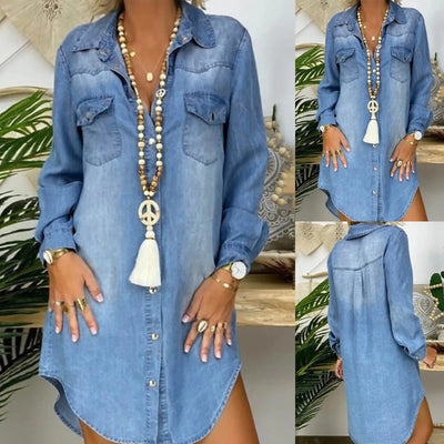 Skjortekjole i denim