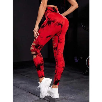 Cropped Tie Dye Fitness-leggings for kvinner
