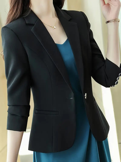 Casual, slank blazer med lange ermer for kontoret