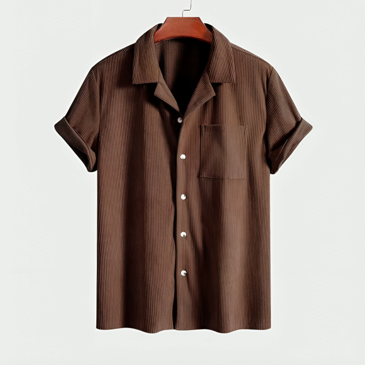 Ribbestrikket polo for menn