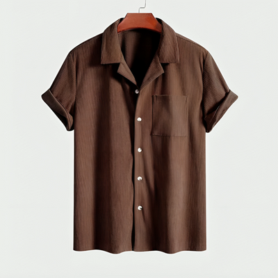 Ribbestrikket polo for menn