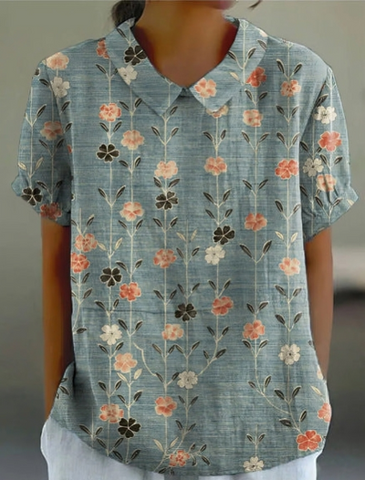 Blomstret casual bluse for kvinner