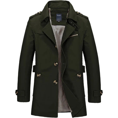 Elegante trenchcoater i bomull for menn
