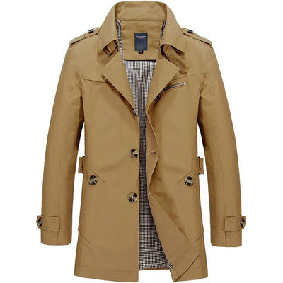 Elegante trenchcoater i bomull for menn