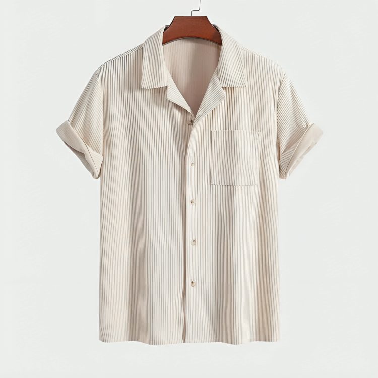 Ribbestrikket polo for menn